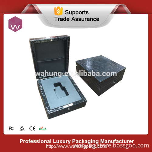 hand made engraved black wooden perfume bottle box packaging (WH-3622)